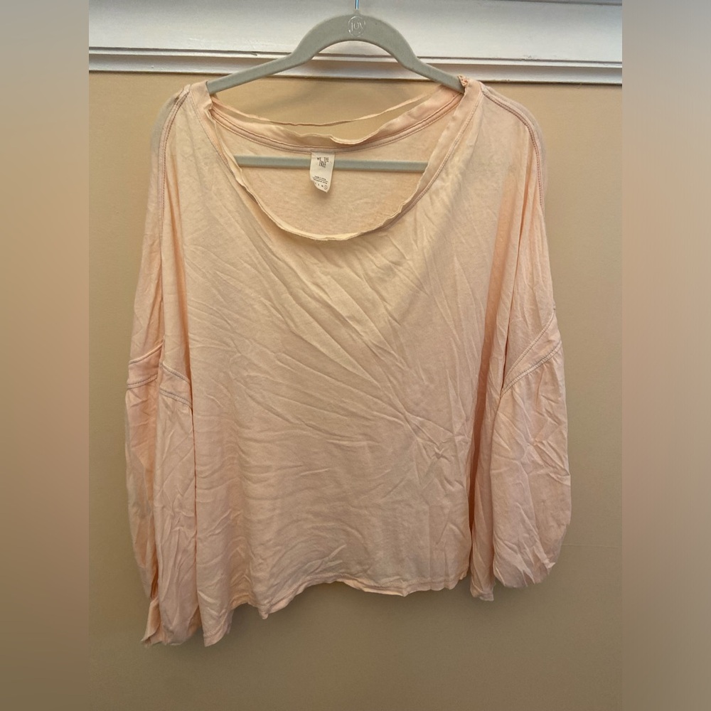 We The Free Light Peach Long Sleeve Top